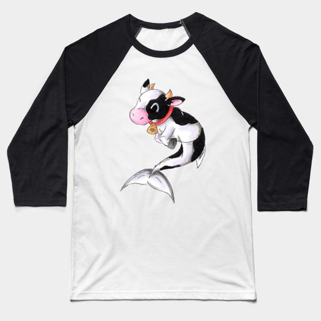 Sea Cow Baseball T-Shirt by KristenOKeefeArt